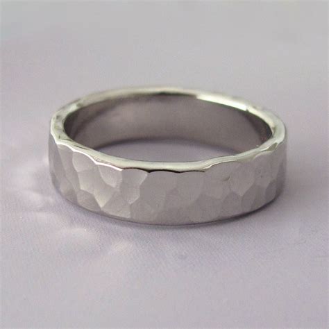 Palladium 950 Hand Hammered Wedding Bands | Elizabeth Scott Jewelry