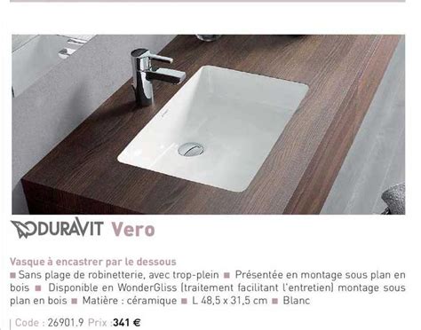 Offre Vasque Encastrer Par Le Dessous Vero Duravit Chez Richardson