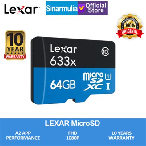 Lexar Microsd 64GB 100MB S High Performance 633x MicroSDHC UHS I A1