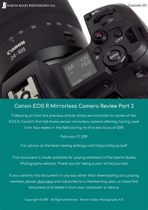 651 Canon EOS R Mirrorless Camera Review Part 2 Martin Bailey