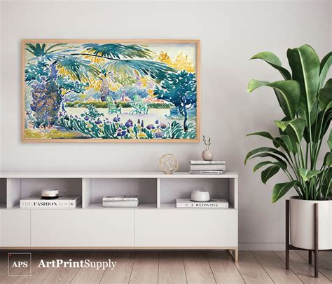 Samsung Frame TV Art Sommer Gemälde Abstrakte Blumen Garten Etsy de