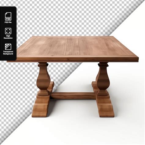 Premium PSD Wooden Table Isolated On A Transparent Background