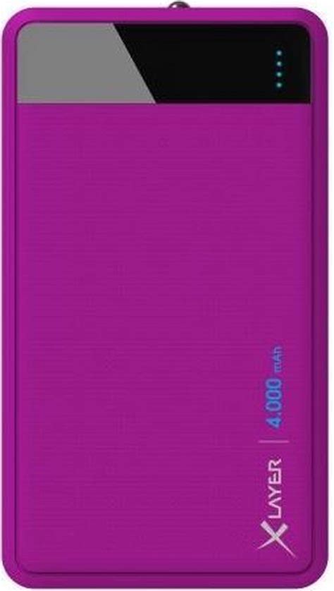 XLayer Colour Line Powerbank Violet Lithium Polymeer LiPo 4000 MAh