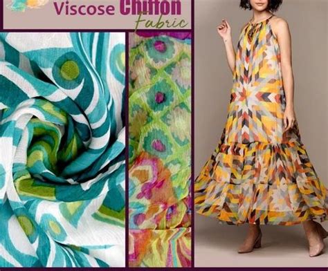 Polyester Satin Chiffon Digital Printed Fabrics Multicolour At Rs