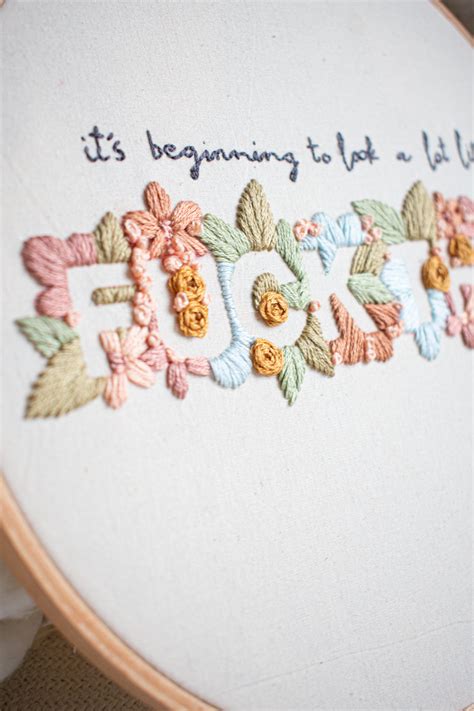 Pdf Pattern Modern Font Embroidery Fuck This Christmas Etsy