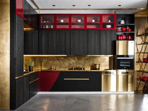 Black Gold And Red Kitchen Decor Ideas And Inspiration