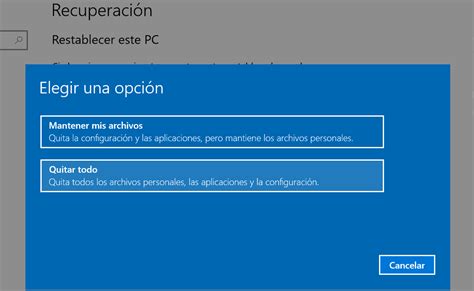 Cómo restablecer Windows 10 a la configuración de fábrica