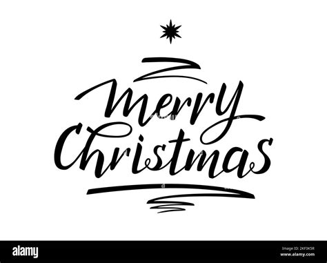 Merry Christmas Handwritten Lettering Modern Brush Calligraphy