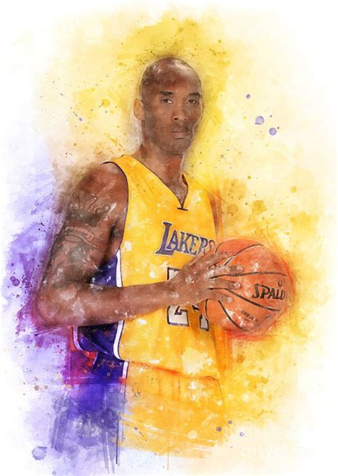 Kobe Bryant Watercolor Poster Canvas Print Wooden Hanging Scroll