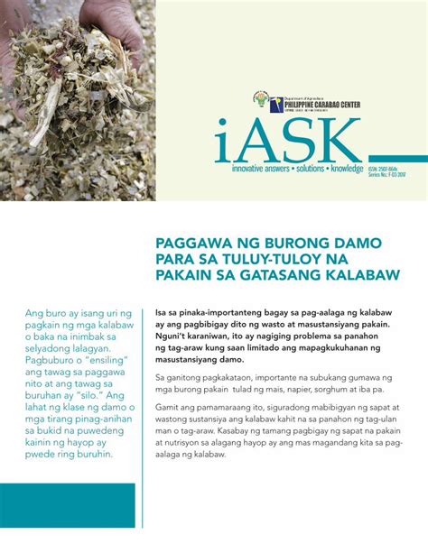 Pdf Paggawa Ng Burong Damo Para Sa Tuluy Tuloy Na · Paggawa Ng