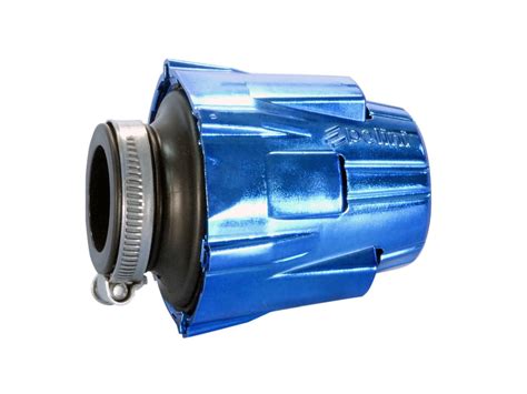 Sportfilter Polini D 46 Rechte Filterbehuizing 46mm Chroom Blauw