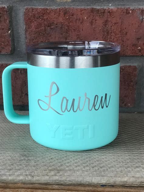 Pre Coated Yeti 14 Oz Mug With Laser Engraved Monogram Or Etsy