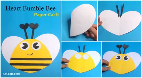 Paper Bee Craft For Kids Step By Step Tutorial K4 Craft