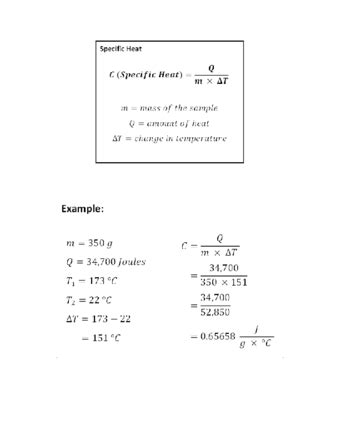 Specific Heat Equation Practice Problems - Tessshebaylo