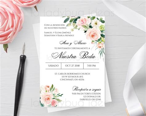 Invitaciones De Boda Para Editar Imprimir En Espa Ol Invitaci N Boda