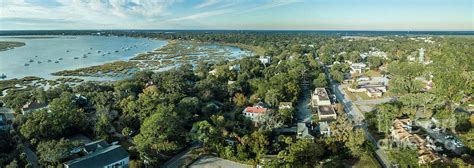 Aerial Panorama Of Beaufort South Carolina Usa Photograph By John