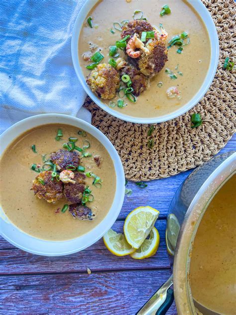 Delicious Crawfish Bisque Recipe with Crispy Crawfish Cakes - Weekday Pescatarian