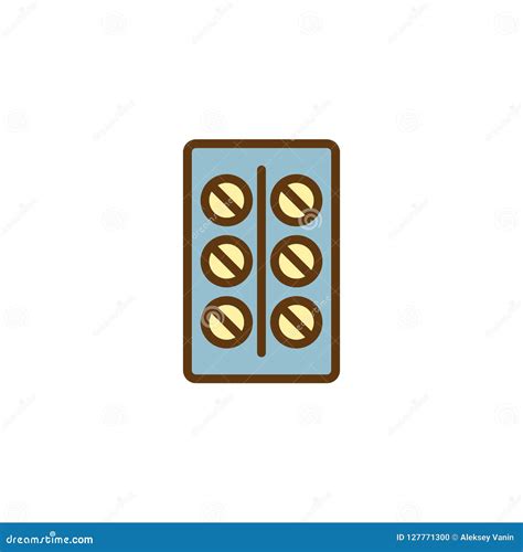 Contraceptive Pills Filled Outline Icon Stock Vector Illustration Of