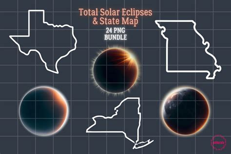 USA Total Solar Eclipse, US State PNG Graphic by pakkarada · Creative ...