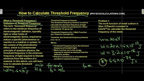 How To Calculate Threshold Frequency YouTube