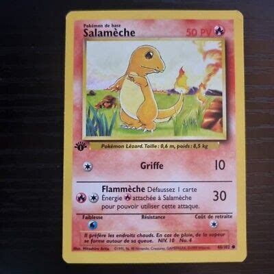 Carte Pokemon Salameche Édition 1 46 102 Wizard Set De Base FR