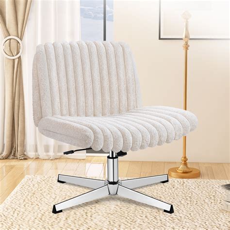 Ebern Designs Huba Wide Seat Leisure Office Chair Cross Legs No Wheels