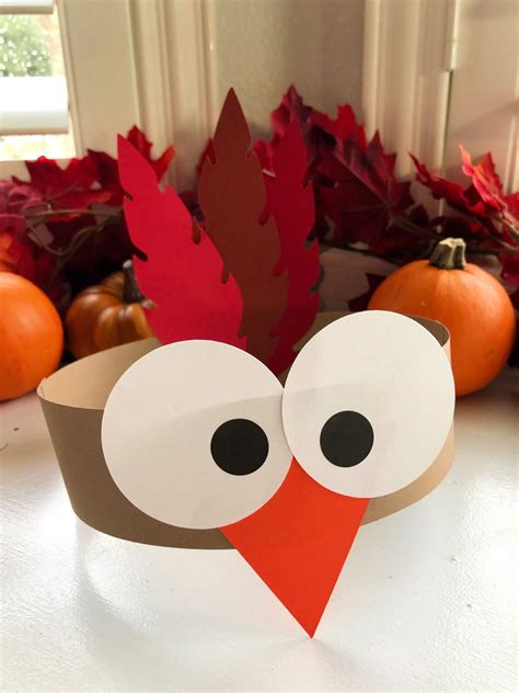 Turkey Paper Headbands Thanksgiving Crafts Preschool Fun