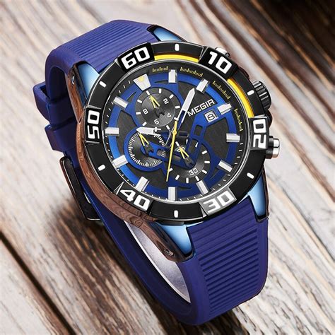 Megir New Luxury Men S Watches Quartz Watch Silicone Sport Date