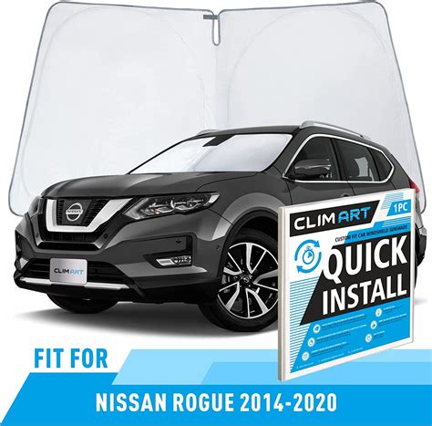 Clim Art Windshield Sun Shade For Nissan Rogue 2014 2020 Custom Fit Foldable Car Sun Shade