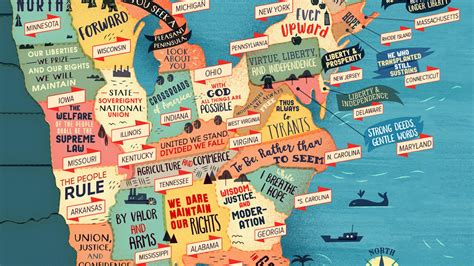 A New Map Illustrates Every State Motto In The United States Lonely