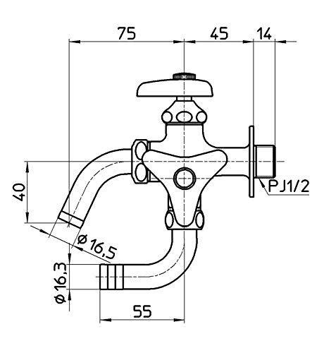 Sanei 散水用 万能二口横水栓 呼び13用 散水ホース接続 吐水パイプ回転 Jf12a 13 日本の商品を世界中にお届け Zenplus