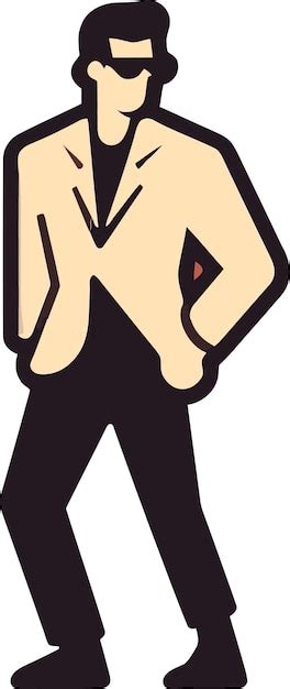 Premium Vector A Cartoon Of A Man In A Suit And Tie Holding His Hand Up