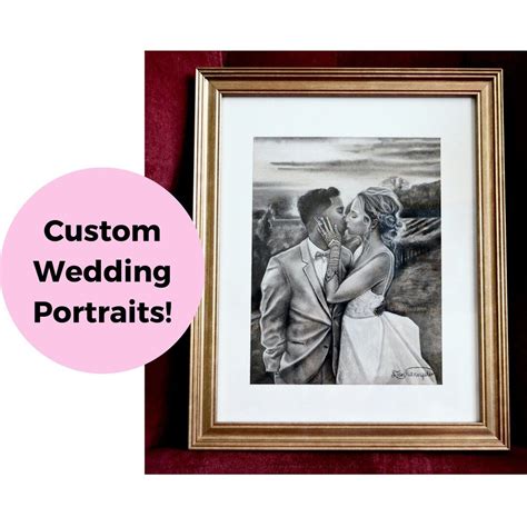 A Wedding Portrait Is Shown With The Words Custom Wedding Portraits On