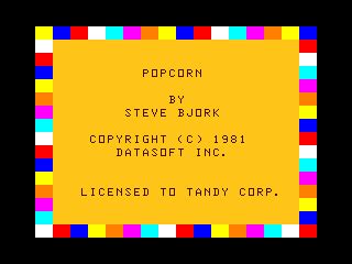 Screenshot Of Popcorn TRS 80 CoCo 1981 MobyGames