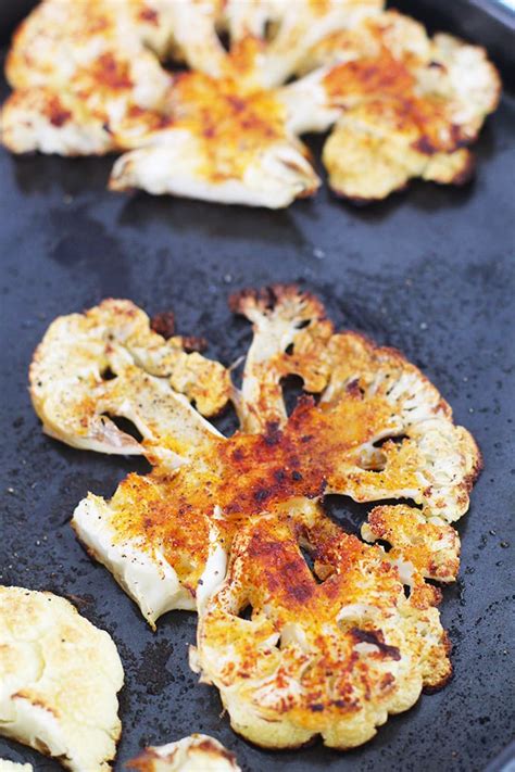 Hearty Roasted Cauliflower Steaks With A Silky Bean Puree Fitliving Eats By Carly Paige