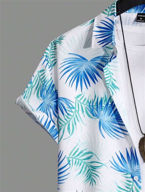 Manfinity RSRT Hombres Con Estampado Tropical Camisa Shorts Moda De