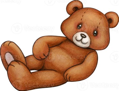 Watercolor Cute Teddy Bears Hand Drawn 34413024 Png