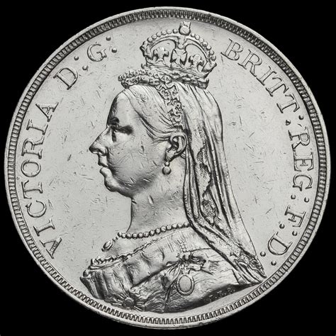 1887 Queen Victoria Jubilee Head Silver Crown GVF