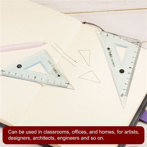 Piece Triangle Ruler Square Set Cm And Degrees Rulers