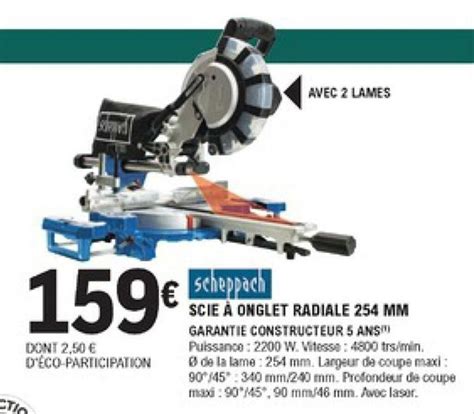 Promo Scie à onglet radiale 254 MM chez E Leclerc Brico