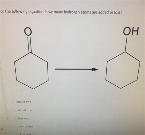 Solved Or The Following Equation How Many Hydrogen Atoms Chegg