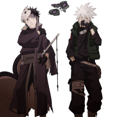 Obito Et Kakashi Render Kakashi And Obito Naruto Uzumaki Anime Naruto