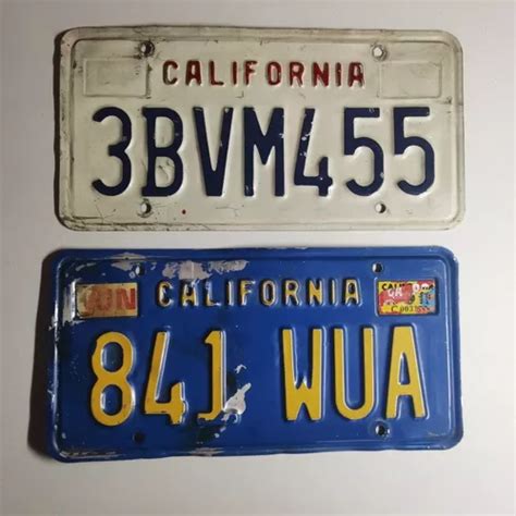 2 Placas Antiguas De California 80s Y 90s Checalas MercadoLibre