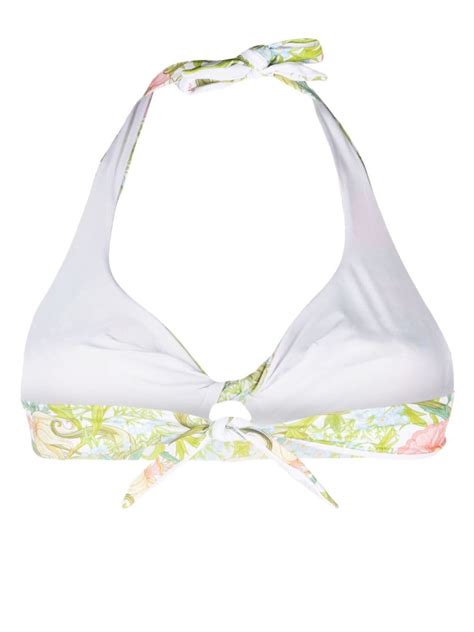 Mc2 Saint Barth Floral Print Halterneck Bikini Top Farfetch