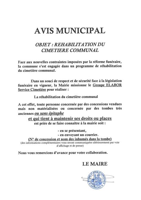 Réhabilitation du cimetière communal