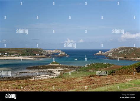 Stock Photograph Of Bryher And Oliver Cromwell Castle New Grimsby Bay