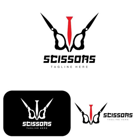 Ciseaux Logo Outils De Coupe Vecteur Barbershop Rasoir Ciseaux