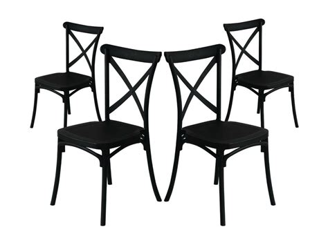 Pack 4 Chaises Restauration Empilables Caroline 45x40x87 5cm 7house