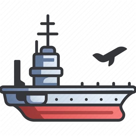 Aircraft Airplane Carrier Navy Sea Ship Warship Icon Download