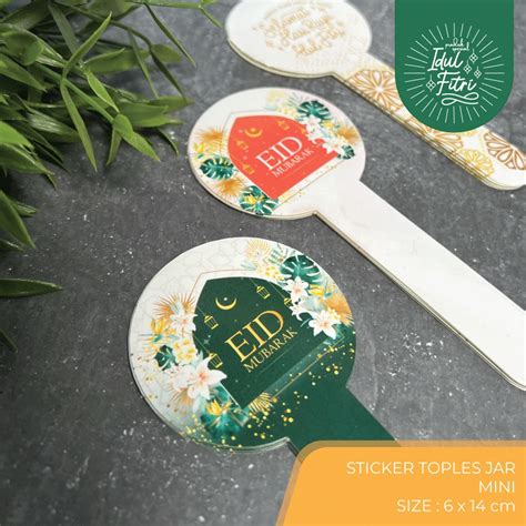 Jual Pcs Stiker Bulat Idul Fitri Eid Mubarak Label Seal Sticker